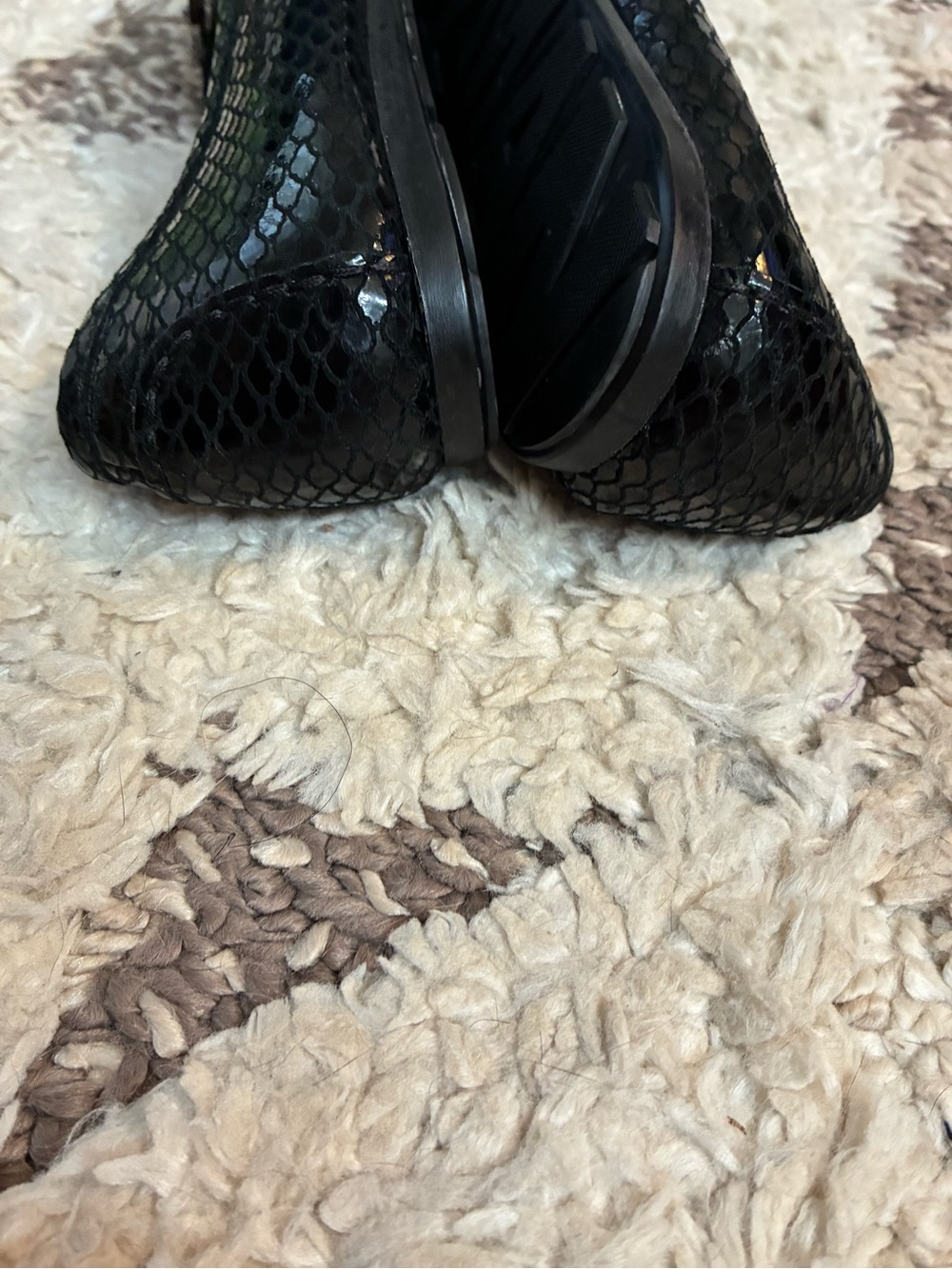 Stuart Weitzman Black Leather Slip-On Flats - Picture 6 of 10